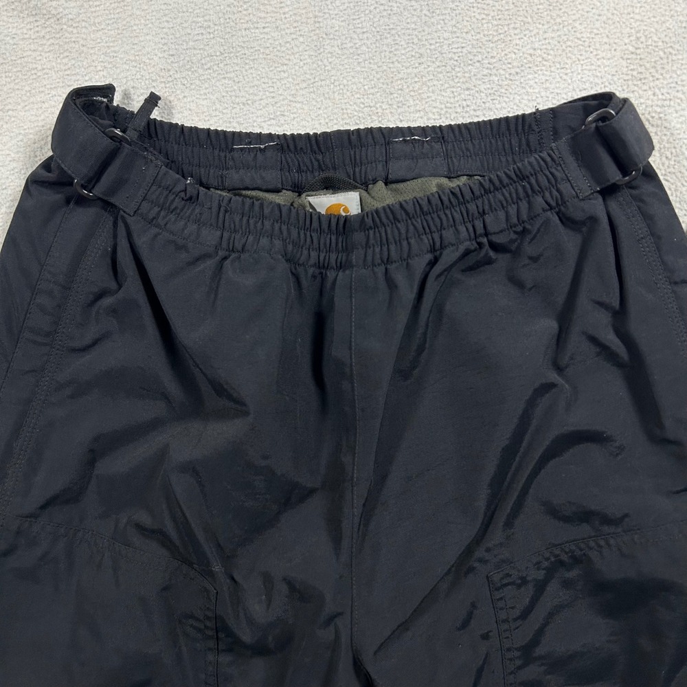 Carhartt B187 BLK Nylon Work Pants Mens Medium Regular Black Side Zip Mesh Lined - Picture 3 of 9